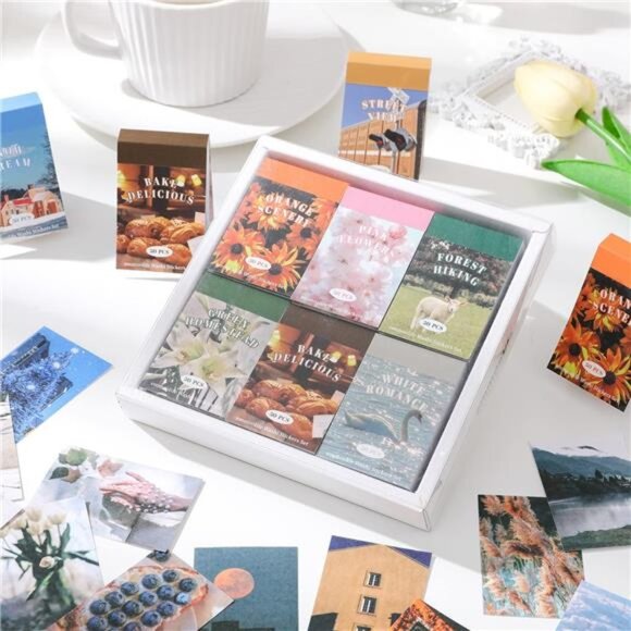 12 Sets 600 Sheets Washi Stickers for Journaling, Daily Quote Flower Nature - Picture 6 of 7